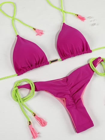 ZRTAK Bright Bikini Σετ 2022 Μαγιό Γυναικεία Σέξι μαγιό Διγωνικός επίδεσμος μπικίνι Brazilian Bikini