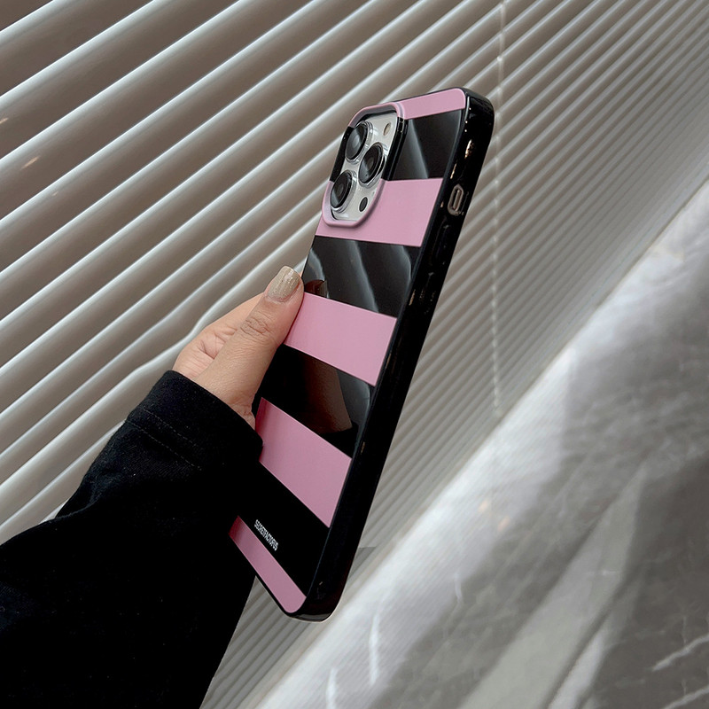 INS Husă de telefon cu dungi roz pentru iPhone 14 13 12 11 Pro Max Mini XS X XR 7 8 Plus SE 2022 Husă de protecție din silicon moale