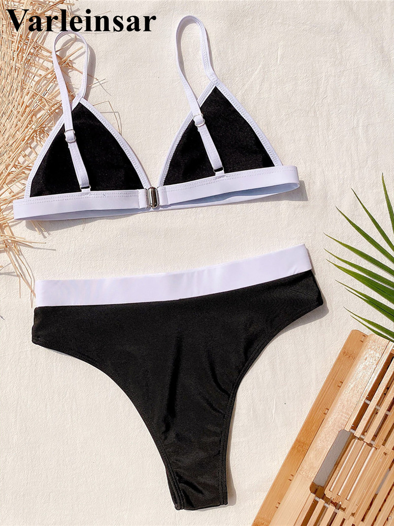 Snake Skin Splicing magas derekú bikini női fürdőruha Női fürdőruha Kétrészes bikini szett fürdőruha Swim Lady V4204