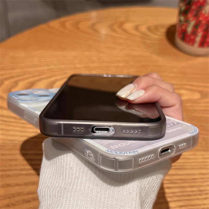 Ретро INS Sunset Sky Clouds Moon Pattern Case за iPhone 13 12 11 Pro Max XR X XS 7 8 Plus SE2020 14 Удароустойчиво меко прозрачно покритие