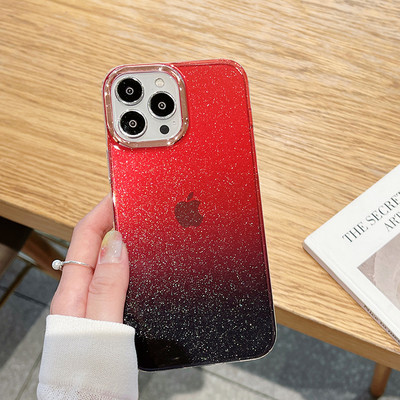 Πολυτελής επένδυση Gradient Glitter Bling Θήκη για iPhone 11 12 13 14 Pro Max 13 Pro 14 Plus 11 12 Διαφανές μαλακό κάλυμμα αντικραδασμικό