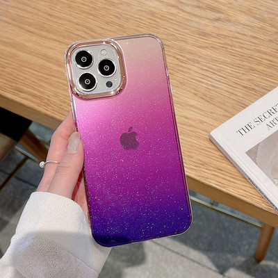 Πολυτελής επένδυση Gradient Glitter Bling Θήκη για iPhone 11 12 13 14 Pro Max 13 Pro 14 Plus 11 12 Διαφανές μαλακό κάλυμμα αντικραδασμικό