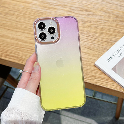 Πολυτελής επένδυση Gradient Glitter Bling Θήκη για iPhone 11 12 13 14 Pro Max 13 Pro 14 Plus 11 12 Διαφανές μαλακό κάλυμμα αντικραδασμικό