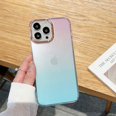 Πολυτελής επένδυση Gradient Glitter Bling Θήκη για iPhone 11 12 13 14 Pro Max 13 Pro 14 Plus 11 12 Διαφανές μαλακό κάλυμμα αντικραδασμικό