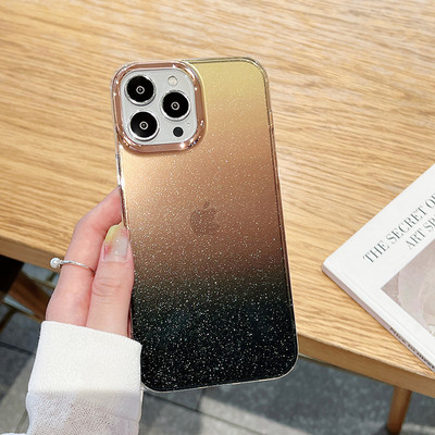 Πολυτελής επένδυση Gradient Glitter Bling Θήκη για iPhone 11 12 13 14 Pro Max 13 Pro 14 Plus 11 12 Διαφανές μαλακό κάλυμμα αντικραδασμικό