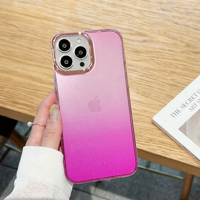 Πολυτελής επένδυση Gradient Glitter Bling Θήκη για iPhone 11 12 13 14 Pro Max 13 Pro 14 Plus 11 12 Διαφανές μαλακό κάλυμμα αντικραδασμικό