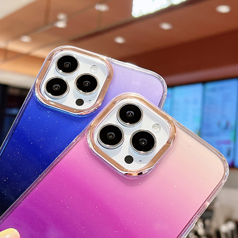 Luksuzna gradijentna blještava futrola za iPhone 11 12 13 14 Pro Max 13 Pro 14 Plus 11 12 prozirna mekana maska otporna na udarce