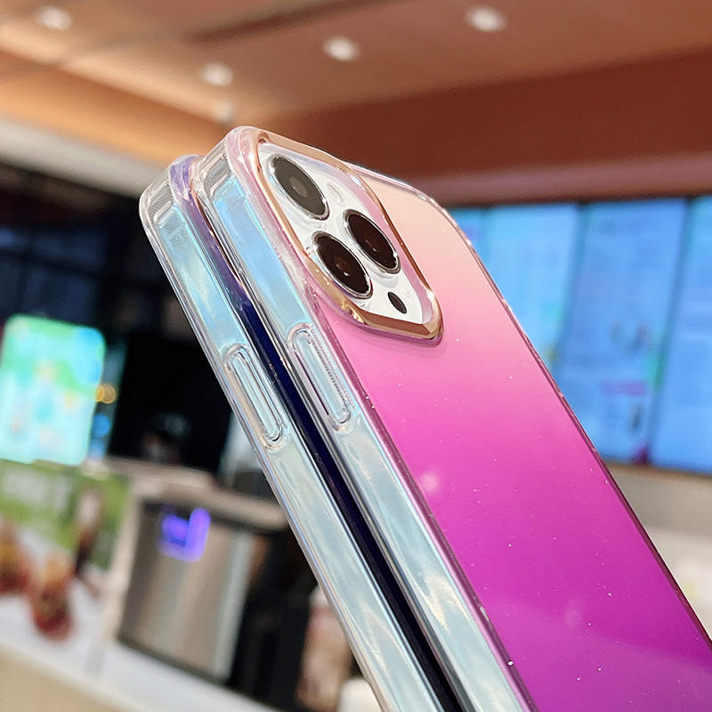 Luksuzna gradijentna blještava futrola za iPhone 11 12 13 14 Pro Max 13 Pro 14 Plus 11 12 prozirna mekana maska otporna na udarce