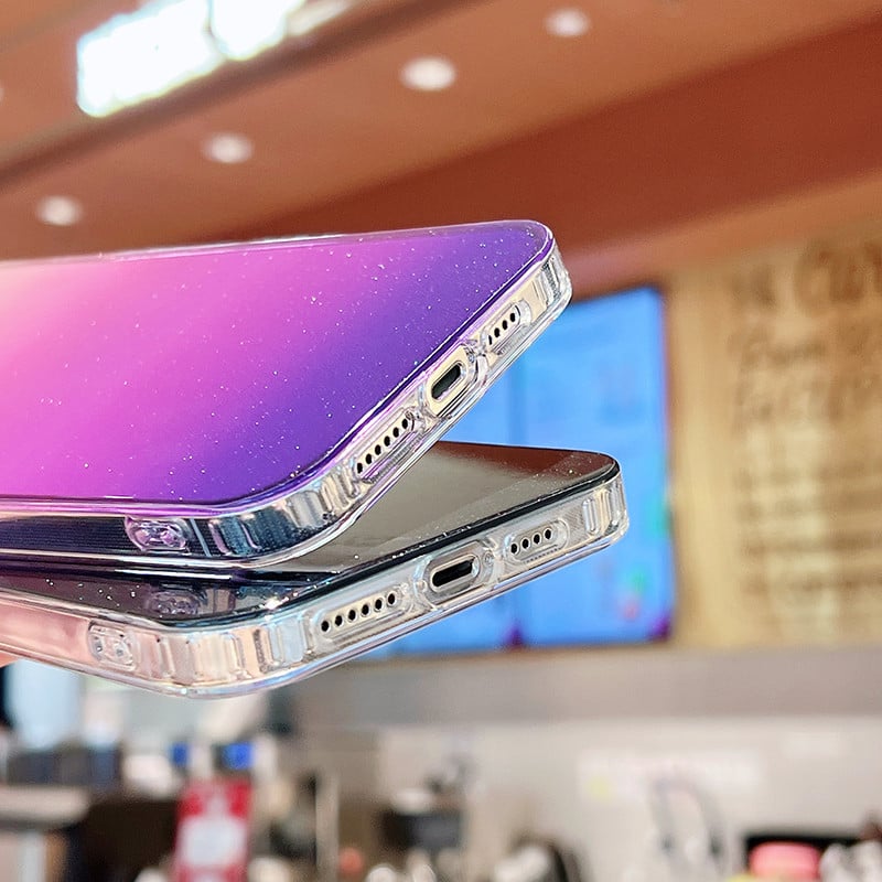 Luksuzna gradijentna blještava futrola za iPhone 11 12 13 14 Pro Max 13 Pro 14 Plus 11 12 prozirna mekana maska otporna na udarce