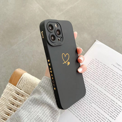 Θήκη τηλεφώνου Love Heart για iPhone 14 13 11 Pro Max 12 Mini XR XS X 7 8 Plus SE 2 2020 Πίσω κάλυμμα προφυλακτήρα από μαλακή σιλικόνη