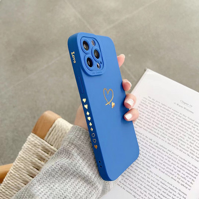 Θήκη τηλεφώνου Love Heart για iPhone 14 13 11 Pro Max 12 Mini XR XS X 7 8 Plus SE 2 2020 Πίσω κάλυμμα προφυλακτήρα από μαλακή σιλικόνη