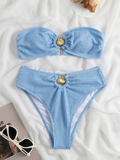 ZRTAK Push Up bikini szettek női fürdőruha brazil bikini 2023 fürdőruha szexi fürdőruha Shell strandruha kétrészes bikinik