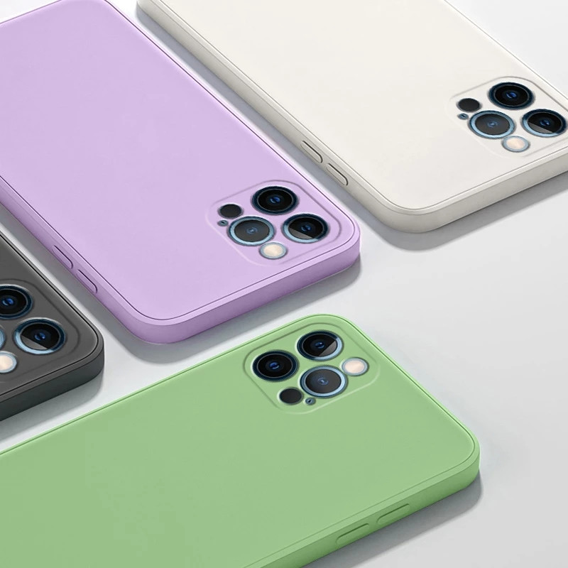 Luksusa oficiālais oriģinālais mīkstais kvadrātveida šķidrā silikona korpuss iPhone 11 12 13 14 Pro Max 12 Mini 14 Plus triecienizturīgs bufera vāciņš