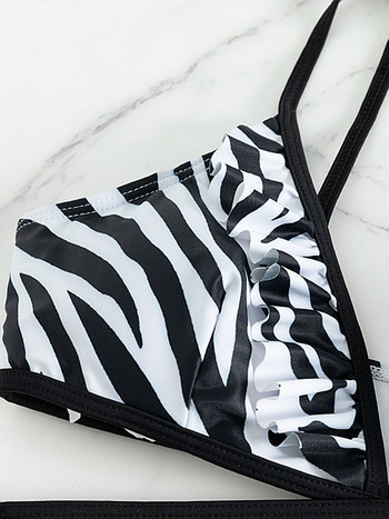 ZRTAK Zebra Print Bikini 2023 Σέξι μαγιό Γυναικεία μπικίνι Σετ Ψηλόμεση Μαγιό Επίδεσμος Ρούχα παραλίας Brazilian Biquinis