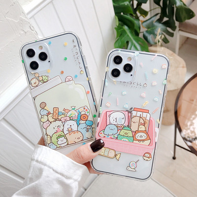 Θήκη τηλεφώνου Ιαπωνίας anime sumikko gurashi για iPhone 14 14Pro 13 12 11 Pro XS Max X XR 7 8 Plus, μαλακό καθαρό κάλυμμα με χαριτωμένες θήκες κινουμένων σχεδίων