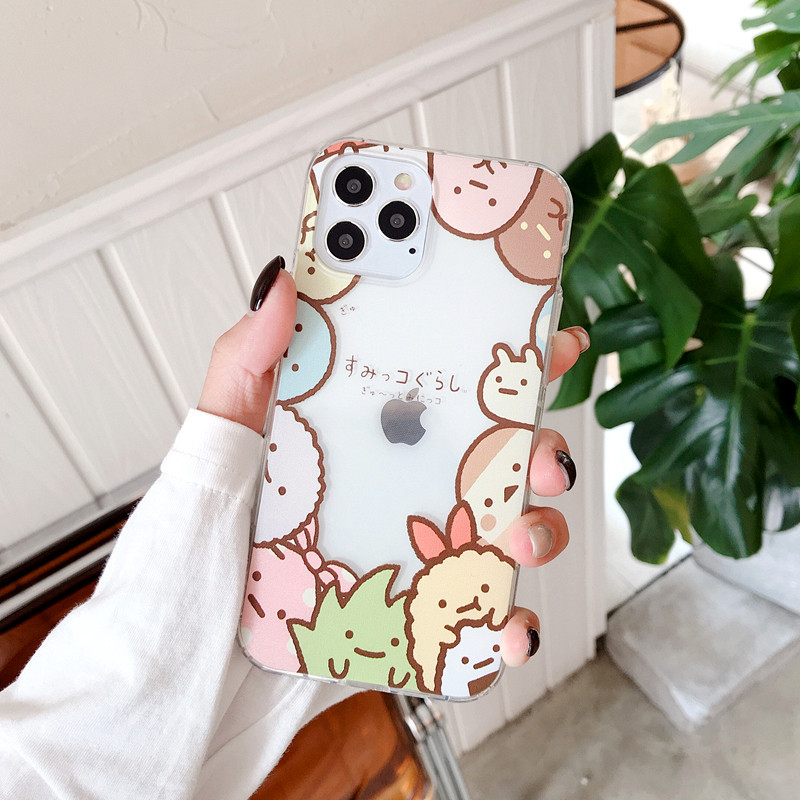 Japonijos anime sumikko gurashi telefono dėklas, skirtas iPhone 14 14Pro 13 12 11 Pro XS Max X XR 7 8 Plus mielas animacinių filmų dėklas minkštas skaidrus dangtelis