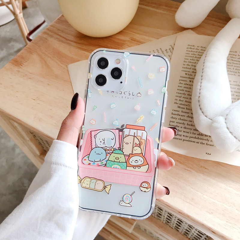Japonijos anime sumikko gurashi telefono dėklas, skirtas iPhone 14 14Pro 13 12 11 Pro XS Max X XR 7 8 Plus mielas animacinių filmų dėklas minkštas skaidrus dangtelis