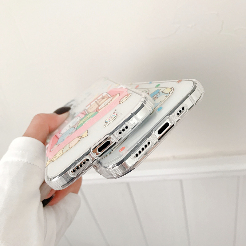 Japonijos anime sumikko gurashi telefono dėklas, skirtas iPhone 14 14Pro 13 12 11 Pro XS Max X XR 7 8 Plus mielas animacinių filmų dėklas minkštas skaidrus dangtelis