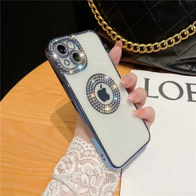 Za iPhone 14 Pro Max luksuzna dijamantna silikonska telefonska maska za iPhone 11 12 13 14 Plus izdubljena maska sa kamenčićima