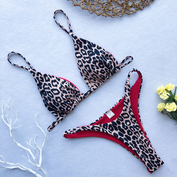 High Cut Micro Bikini Γυναικείο Leopard Επίδεσμος Push Up Μαγιό Σέξι μαγιό με επένδυση στρινγκ Μαγιό Biquini Trajes De Baño 2023