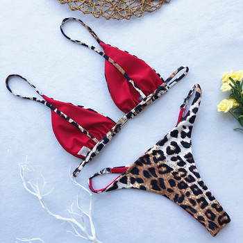 High Cut Micro Bikini Γυναικείο Leopard Επίδεσμος Push Up Μαγιό Σέξι μαγιό με επένδυση στρινγκ Μαγιό Biquini Trajes De Baño 2023