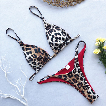 High Cut Micro Bikini Γυναικείο Leopard Επίδεσμος Push Up Μαγιό Σέξι μαγιό με επένδυση στρινγκ Μαγιό Biquini Trajes De Baño 2023