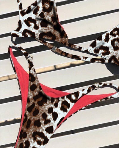 Mikro bikini visokog izreza Ženski Push Up kupaći kostim s leopard zavojem Seksi kupaći kostim Podstavljene tange Kupaći kostim Biquini Trajes De Baño 2023