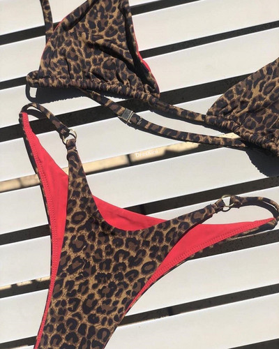Mikro bikini visokog izreza Ženski Push Up kupaći kostim s leopard zavojem Seksi kupaći kostim Podstavljene tange Kupaći kostim Biquini Trajes De Baño 2023