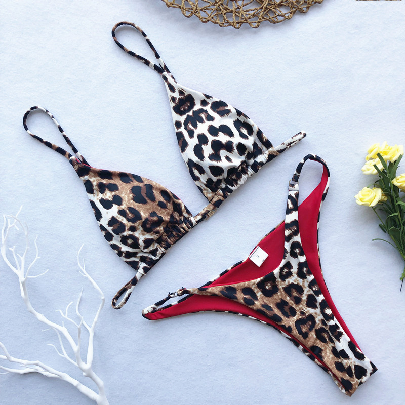 Mikro bikini visokog izreza Ženski Push Up kupaći kostim s leopard zavojem Seksi kupaći kostim Podstavljene tange Kupaći kostim Biquini Trajes De Baño 2023