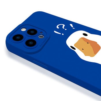 Cartoon Doubt Duck Smile Lattice Case για iPhone 11 12 13 14 Pro Max XR XS X 7 8 Plus SE2020 Mini αντικραδασμικό κάλυμμα μαλακής σιλικόνης