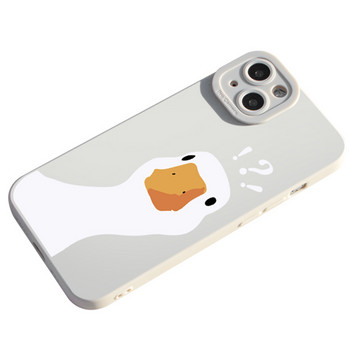 Cartoon Doubt Duck Smile Lattice Case για iPhone 11 12 13 14 Pro Max XR XS X 7 8 Plus SE2020 Mini αντικραδασμικό κάλυμμα μαλακής σιλικόνης