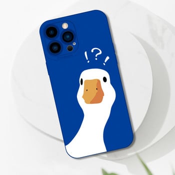 Cartoon Doubt Duck Smile Lattice Case για iPhone 11 12 13 14 Pro Max XR XS X 7 8 Plus SE2020 Mini αντικραδασμικό κάλυμμα μαλακής σιλικόνης