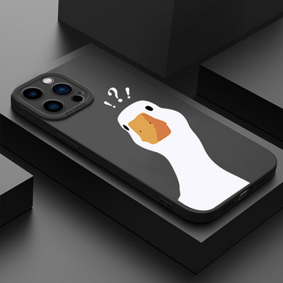Cartoon Doubt Duck Smile Lattice Case για iPhone 11 12 13 14 Pro Max XR XS X 7 8 Plus SE2020 Mini αντικραδασμικό κάλυμμα μαλακής σιλικόνης