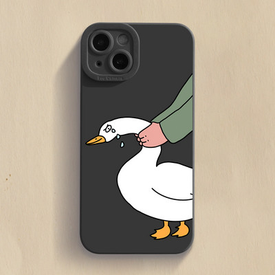 Cartoon Doubt Duck Smile Lattice Case για iPhone 11 12 13 14 Pro Max XR XS X 7 8 Plus SE2020 Mini αντικραδασμικό κάλυμμα μαλακής σιλικόνης