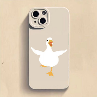 Cartoon Doubt Duck Smile Lattice Case για iPhone 11 12 13 14 Pro Max XR XS X 7 8 Plus SE2020 Mini αντικραδασμικό κάλυμμα μαλακής σιλικόνης
