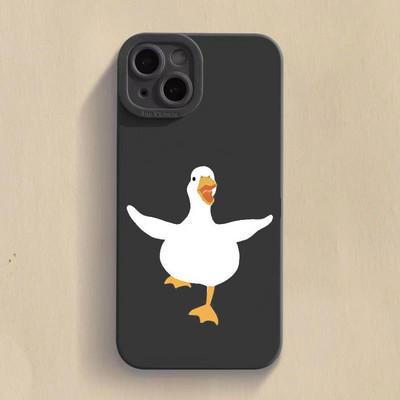 Cartoon Doubt Duck Smile Lattice Case για iPhone 11 12 13 14 Pro Max XR XS X 7 8 Plus SE2020 Mini αντικραδασμικό κάλυμμα μαλακής σιλικόνης