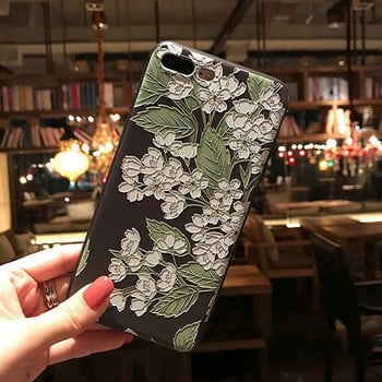 Θήκη τηλεφώνου 3D Emboss για iPhone XR XS Max X 10 SE 2 2022 6 6S 7 8 Plus Flower Cover for iPhone 14 13 11 12 Pro Max Mini Couqe 13