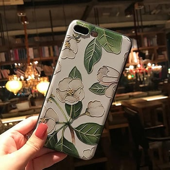 Θήκη τηλεφώνου 3D Emboss για iPhone XR XS Max X 10 SE 2 2022 6 6S 7 8 Plus Flower Cover for iPhone 14 13 11 12 Pro Max Mini Couqe 13