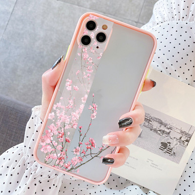 Луксозен ретро калъф за телефон с розови цветя за iPhone X XR XS MAX 7 8 Plus SE2 14 12 13 11 Pro Max Твърд гръб Удароустойчив капак Fundas