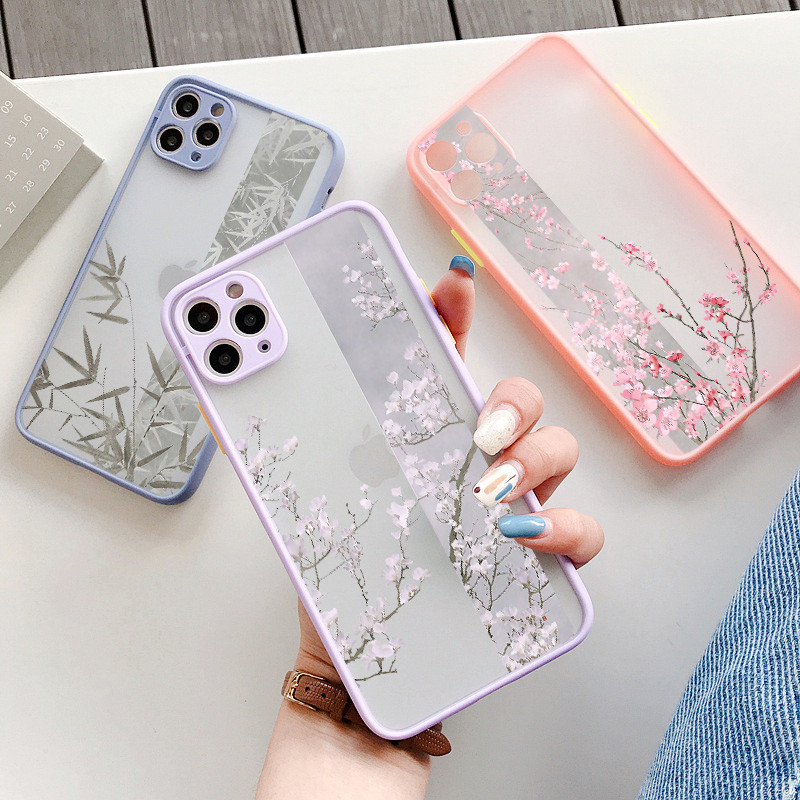 Луксозен ретро калъф за телефон с розови цветя за iPhone X XR XS MAX 7 8 Plus SE2 14 12 13 11 Pro Max Твърд гръб Удароустойчив капак Fundas