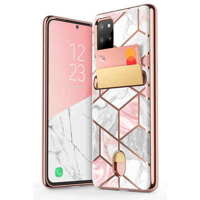 За Samsung Galaxy S20 Plus Case/S20 Plus 5G Case (2020 Release) i-Blason Cosmo Wallet Тънък дизайнерски мраморен капак за държач за карти