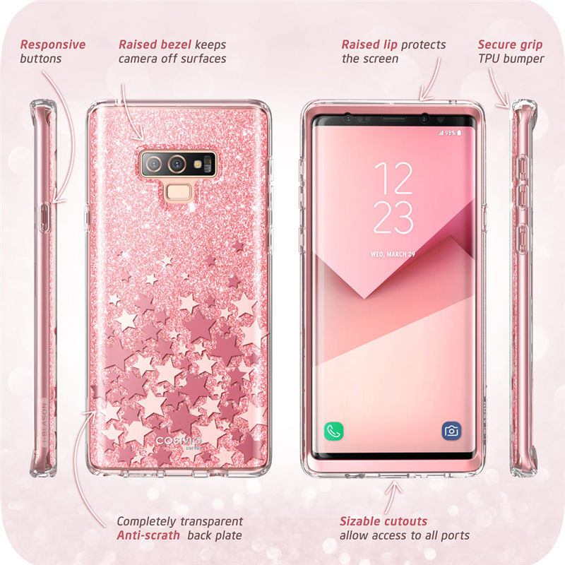 „Samsung Galaxy Note 9 Case i-Blason Cosmo“ viso kūno blizgančio marmurinio buferio apsauginis dangtelis su įmontuota ekrano apsauga