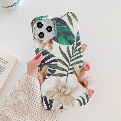 Калъф за телефон с ретро цветя за iPhone 13 12 11 Pro Max XR XS MAX за iPhone 7 8 Plus X Калъф Мек TPU матов заден капак с флорална обвивка