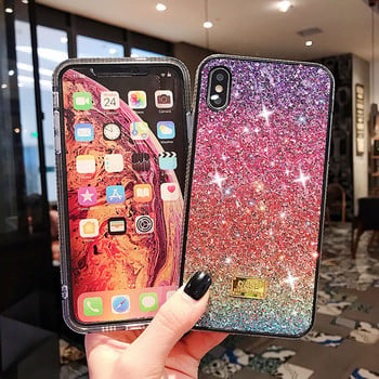 Калъф за телефон Glitter Crystal за iPhone 13 12 mini XR 11 Pro XS MAX Заден капак за iPhone 7 8 Plus X Coque Bling Gradient Fundas