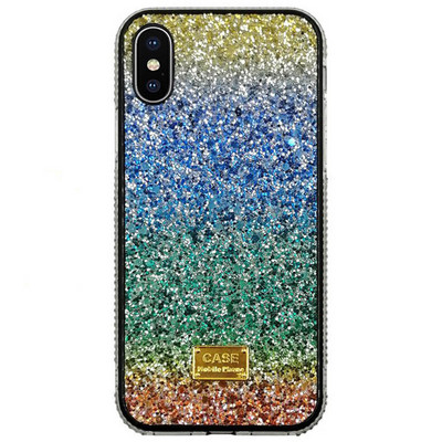 Калъф за телефон Glitter Crystal за iPhone 13 12 mini XR 11 Pro XS MAX Заден капак за iPhone 7 8 Plus X Coque Bling Gradient Fundas