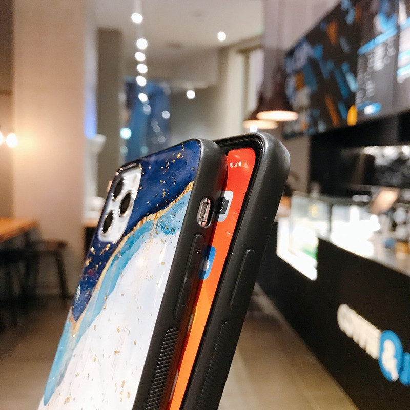 Θήκη τηλεφώνου πολυτελείας από χρυσό φύλλο για iPhone 11 12 13 14 mini Pro Max XS X XR 7 8 SE 2020 Κάλυμμα με φύλλα δέντρων