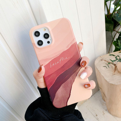 Θήκη Graffiti Leaves For iPhone 13 12 mini 11 Pro Max XR XS Max X 7 8 Plus Soft TPU Pink Tropical Leaf Case Phone Coque