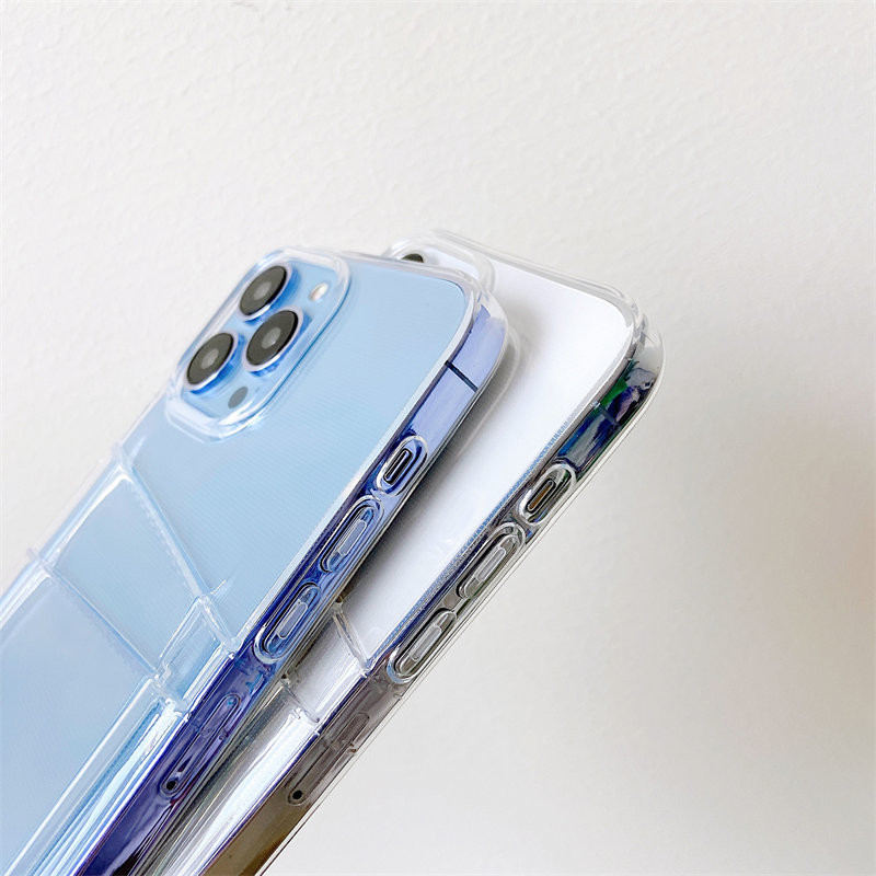 Clear Dual Card Slots Διάφανη θήκη τηλεφώνου για iPhone 14 13 12 11 Pro Max XS Max XR X 7 8 Plus Μαλακό κάλυμμα σιλικόνης αντικραδασμικό