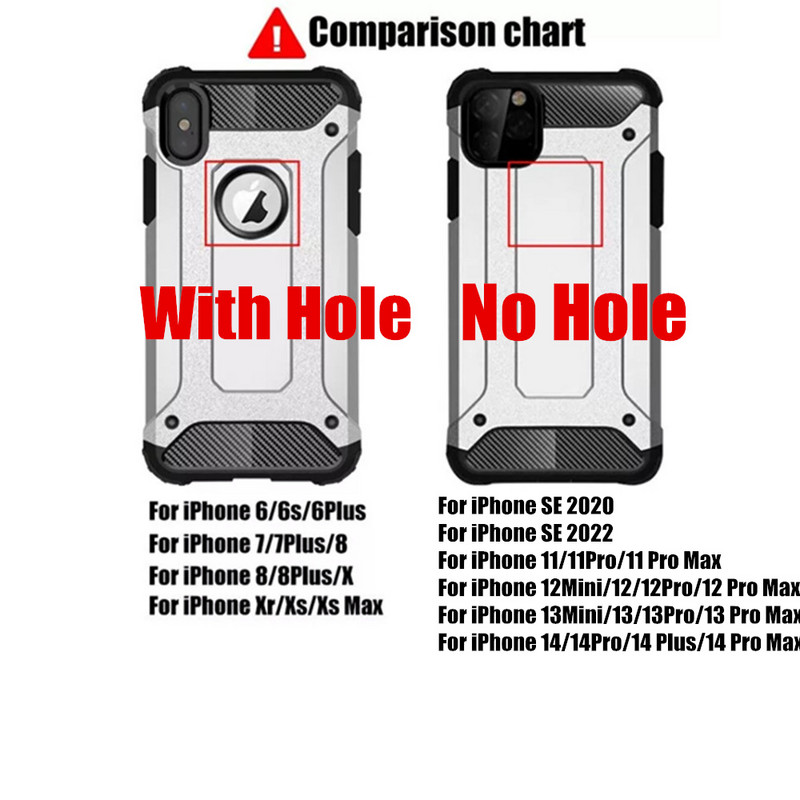 Здрав многослоен брониран калъф за iPhone 14 Pro 13 12 11 Pro Max 5S 5 Se 5C 6 6S 7 7G 8 Plus X XR XS Max тежък удароустойчив капак