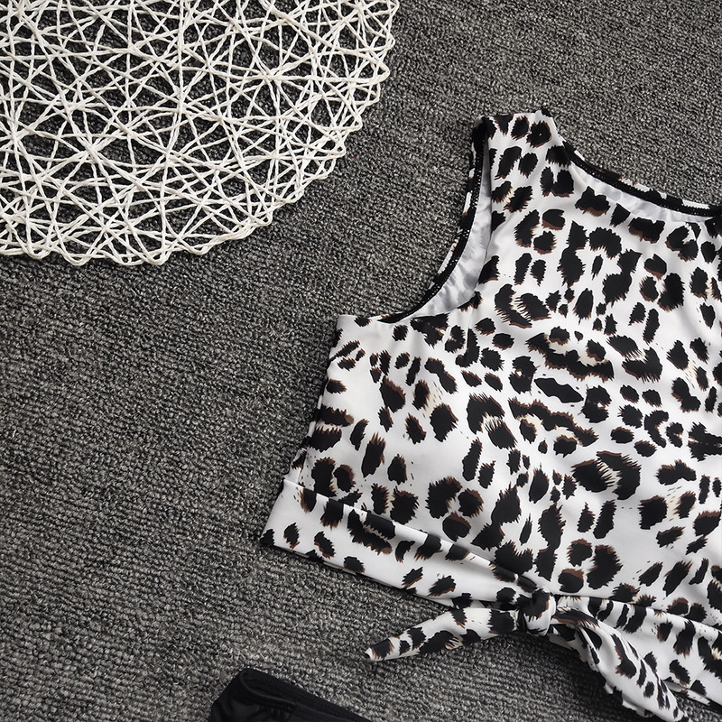 Seksualus priekyje kaklaraištis bikinis, 2022 m., moteriškas leopardinio rašto „push Up“ 2 dalių maudymosi kostiumėlis Retro maudymosi kostiumėliai aukštu juosmeniu maudymosi kostiumėliai Maillot De Bain